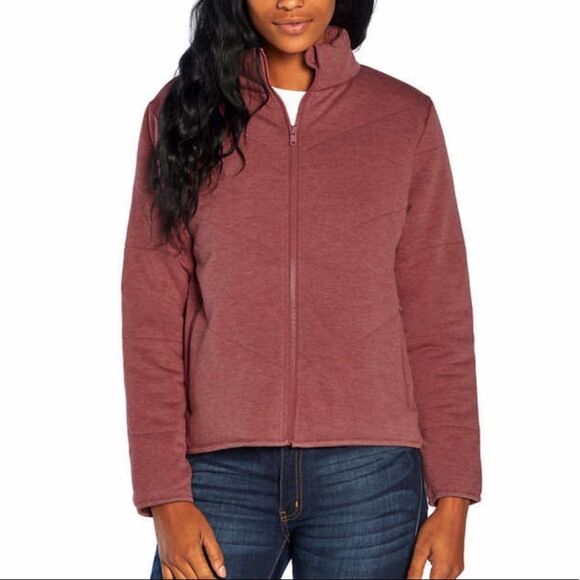 NWT Quilted Knit Red Jacket, step hem, Three Dots, Women’s Small - Picture 2 of 6